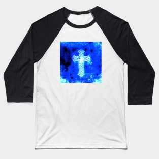 Blue Crucifix ... Baseball T-Shirt